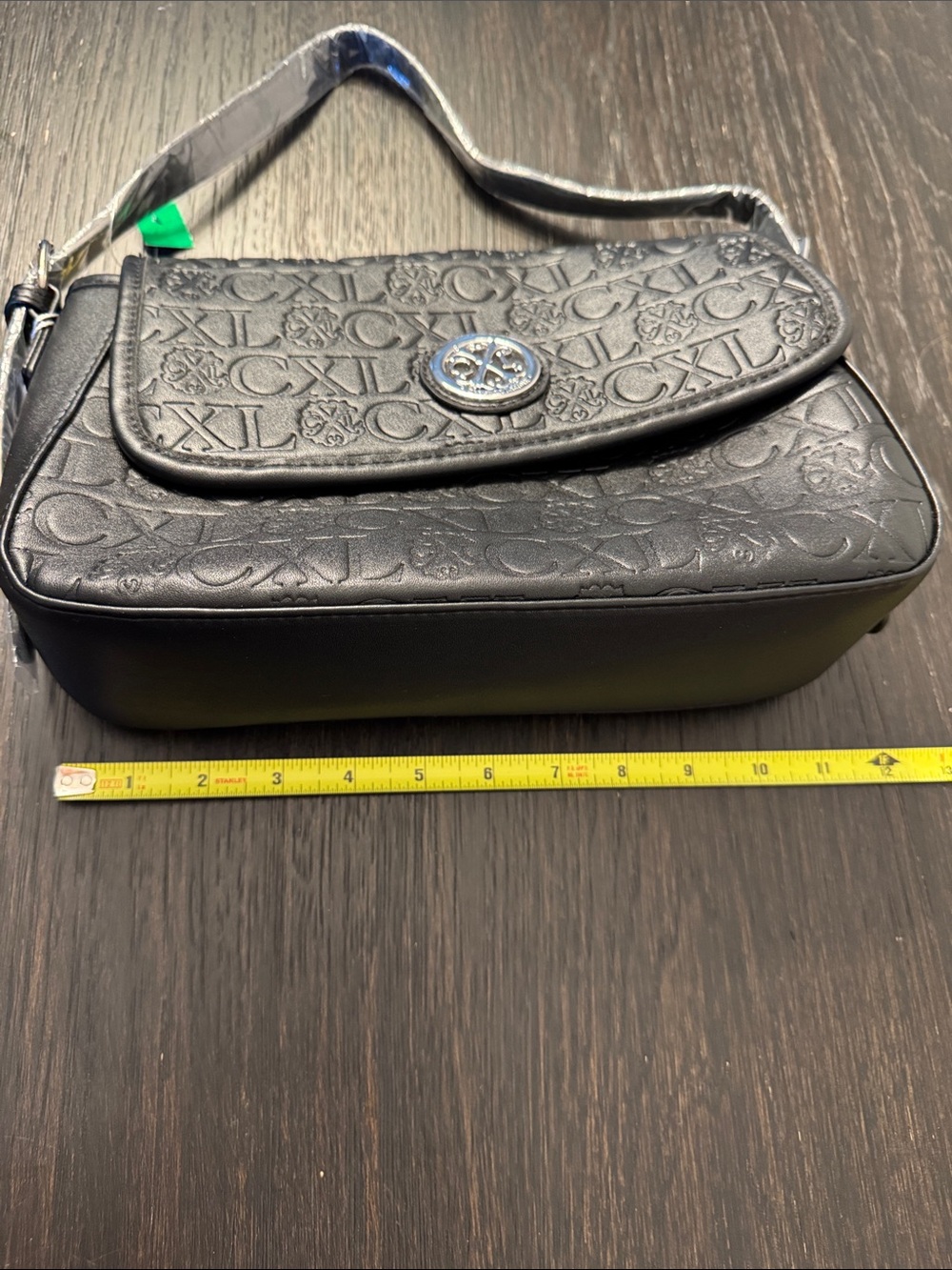 Christian Lacroix Black Embossed CXL Logo Shoulder Bag with Medallion - Picture 7 of 8